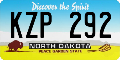 ND license plate KZP292