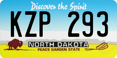 ND license plate KZP293