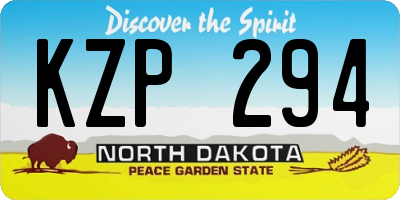 ND license plate KZP294