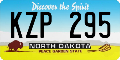 ND license plate KZP295