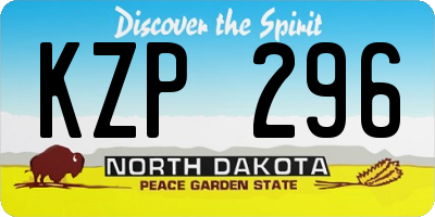 ND license plate KZP296