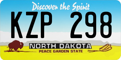 ND license plate KZP298