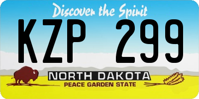 ND license plate KZP299