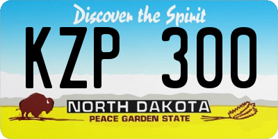ND license plate KZP300
