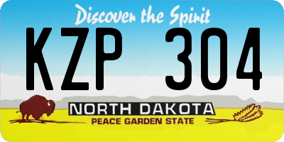 ND license plate KZP304