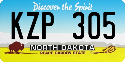 ND license plate KZP305