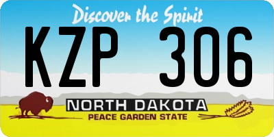 ND license plate KZP306