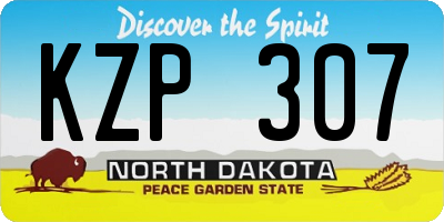 ND license plate KZP307