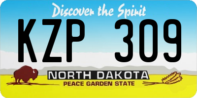 ND license plate KZP309