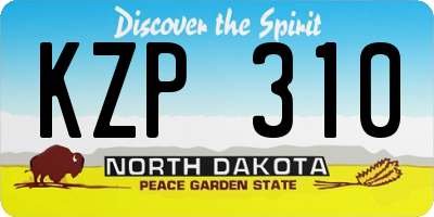 ND license plate KZP310