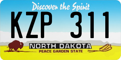 ND license plate KZP311