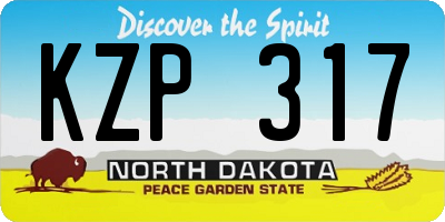 ND license plate KZP317