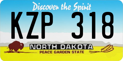 ND license plate KZP318