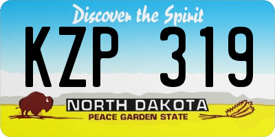 ND license plate KZP319