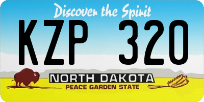 ND license plate KZP320