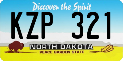 ND license plate KZP321