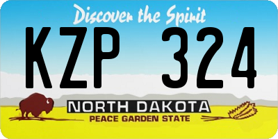 ND license plate KZP324