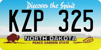 ND license plate KZP325