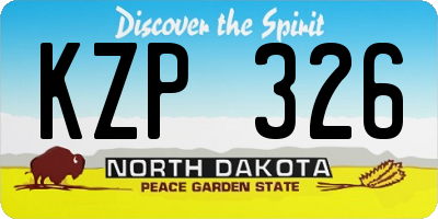 ND license plate KZP326