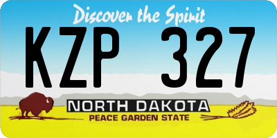 ND license plate KZP327
