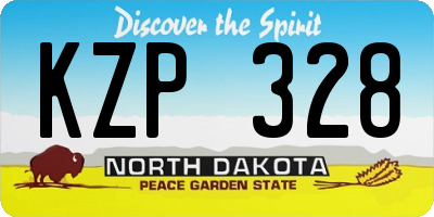 ND license plate KZP328