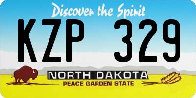 ND license plate KZP329