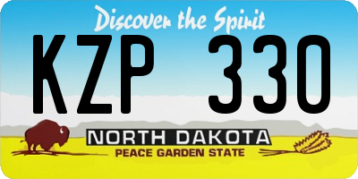 ND license plate KZP330