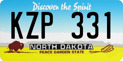 ND license plate KZP331