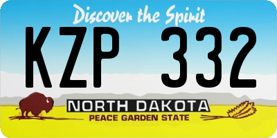 ND license plate KZP332