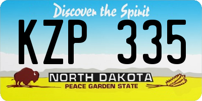 ND license plate KZP335