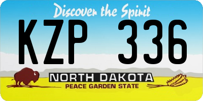 ND license plate KZP336