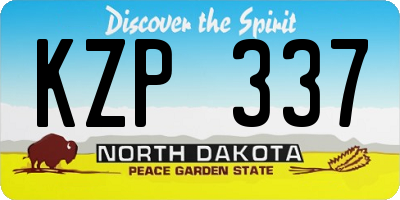ND license plate KZP337