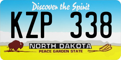 ND license plate KZP338