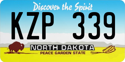 ND license plate KZP339