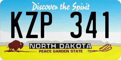 ND license plate KZP341