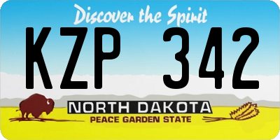 ND license plate KZP342