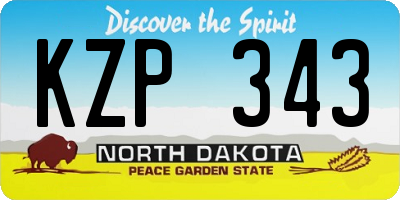 ND license plate KZP343