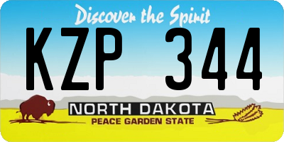 ND license plate KZP344