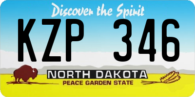 ND license plate KZP346