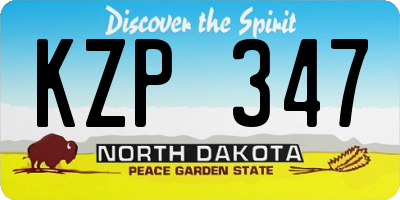 ND license plate KZP347