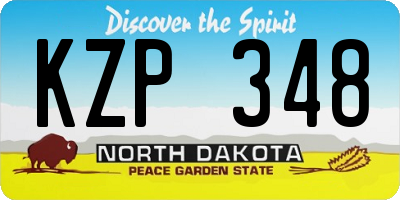 ND license plate KZP348