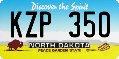 ND license plate KZP350