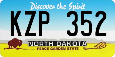 ND license plate KZP352