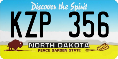 ND license plate KZP356