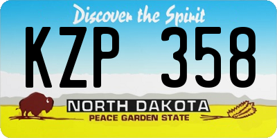 ND license plate KZP358