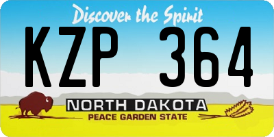 ND license plate KZP364