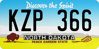 ND license plate KZP366