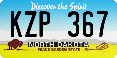 ND license plate KZP367