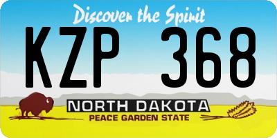 ND license plate KZP368