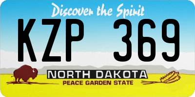 ND license plate KZP369